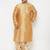 Men's rose gold and gold silk blend kurta and dhoti set