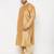 Men's rose gold and gold silk blend kurta and dhoti set