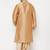Men's rose gold and gold silk blend kurta and dhoti set