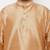 Men's rose gold and gold silk blend kurta and dhoti set