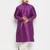 Men's purple and cream silk blend kurta pyjama set