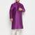 Men's purple and cream silk blend kurta pyjama set