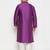 Men's purple and cream silk blend kurta pyjama set