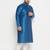 Men's turquoise and cream silk blend kurta pyjama set