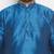 Men's turquoise and cream silk blend kurta pyjama set