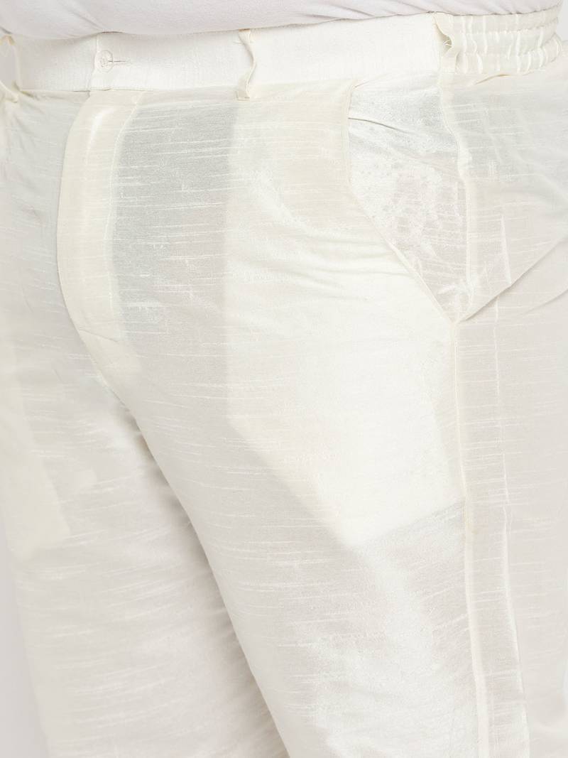 Men's turquoise and cream silk blend kurta pyjama set