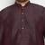 Men's wine and cream silk blend kurta pyjama set