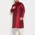 Men's maroon and cream silk blend kurta pyjama set