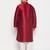 Men's maroon and cream silk blend kurta pyjama set