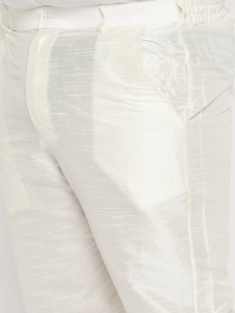 Men's maroon and cream silk blend kurta pyjama set