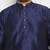 Men's navy blue and cream silk blend kurta pyjama set