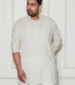 Men's cream cotton kurta
