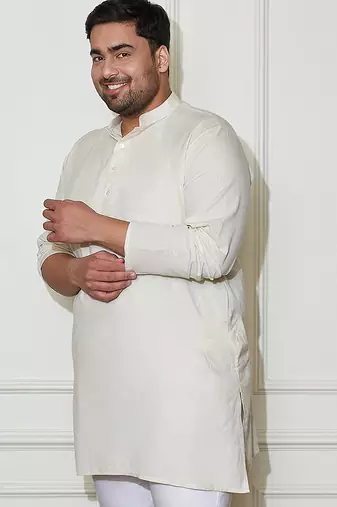 Men's cream cotton kurta