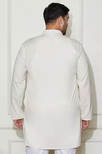 Men's cream cotton kurta
