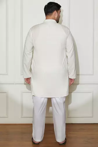Men's cream cotton kurta pyjama set