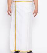 Men's white and gold dhoti/mundu/vesty