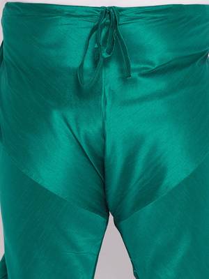 Men's bottle green silk blend pyjama 4