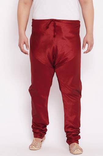 Men's maroon silk blend pyjama
