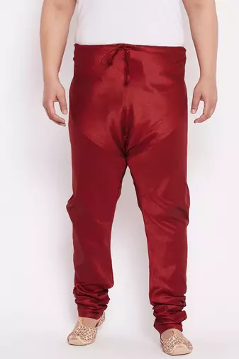 Men's maroon silk blend pyjama