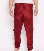 Men's maroon silk blend pyjama
