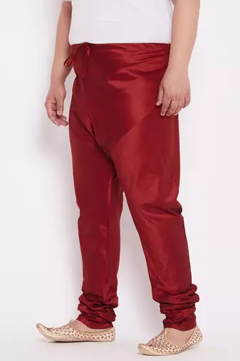 Men's maroon silk blend pyjama