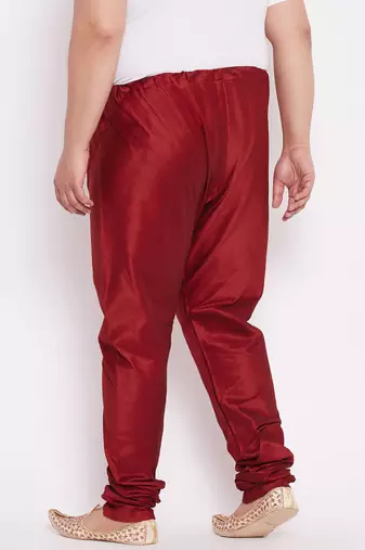 Men's maroon silk blend pyjama