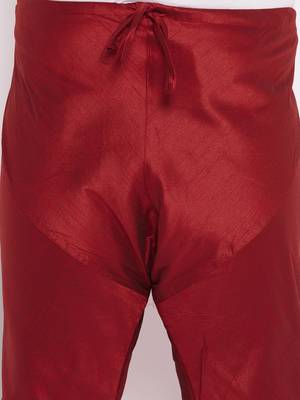 Men's maroon silk blend pyjama 4