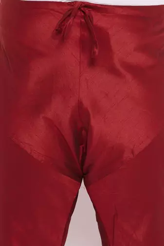 Men's maroon silk blend pyjama