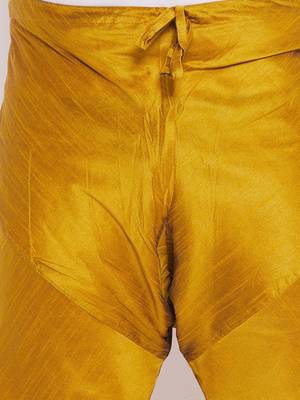 Men's mustard silk blend pyjama 4
