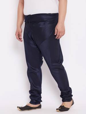 Men's navy blue silk blend pyjama 2