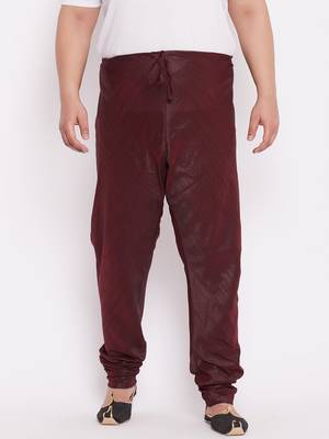 Men's wine silk blend pyjama 1