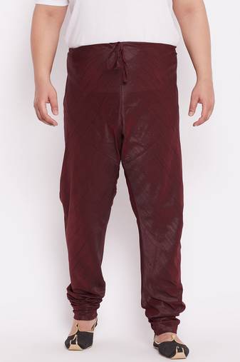Men's wine silk blend pyjama