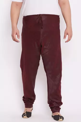 Men's wine silk blend pyjama