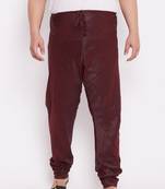 Men's wine silk blend pyjama