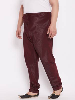 Men's wine silk blend pyjama 2
