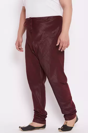 Men's wine silk blend pyjama