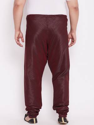 Men's wine silk blend pyjama 3