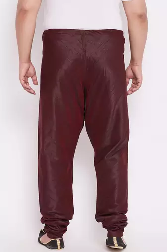 Men's wine silk blend pyjama
