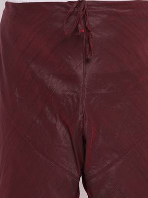 Men's wine silk blend pyjama 4
