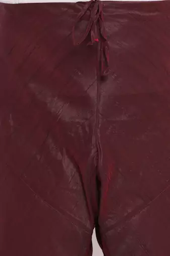 Men's wine silk blend pyjama