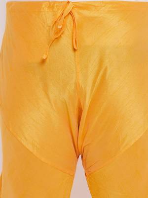 Men's yellow silk blend pyjama 4
