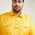 Men's mustard and cream cotton blend pathani kurta set