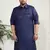 Men's blue cotton blend kurta