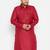 Men's maroon cotton blend kurta