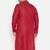 Men's maroon cotton blend kurta