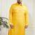 Men's mustard cotton blend kurta