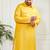 Men's mustard cotton blend kurta