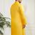 Men's mustard cotton blend kurta