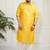 Men's mustard cotton blend kurta