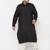 Men's black and cream cotton blend pathani kurta set